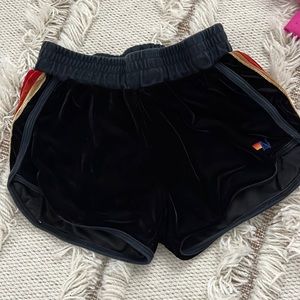 Aviator Nation 5 Stripe Velvet Jogger Short